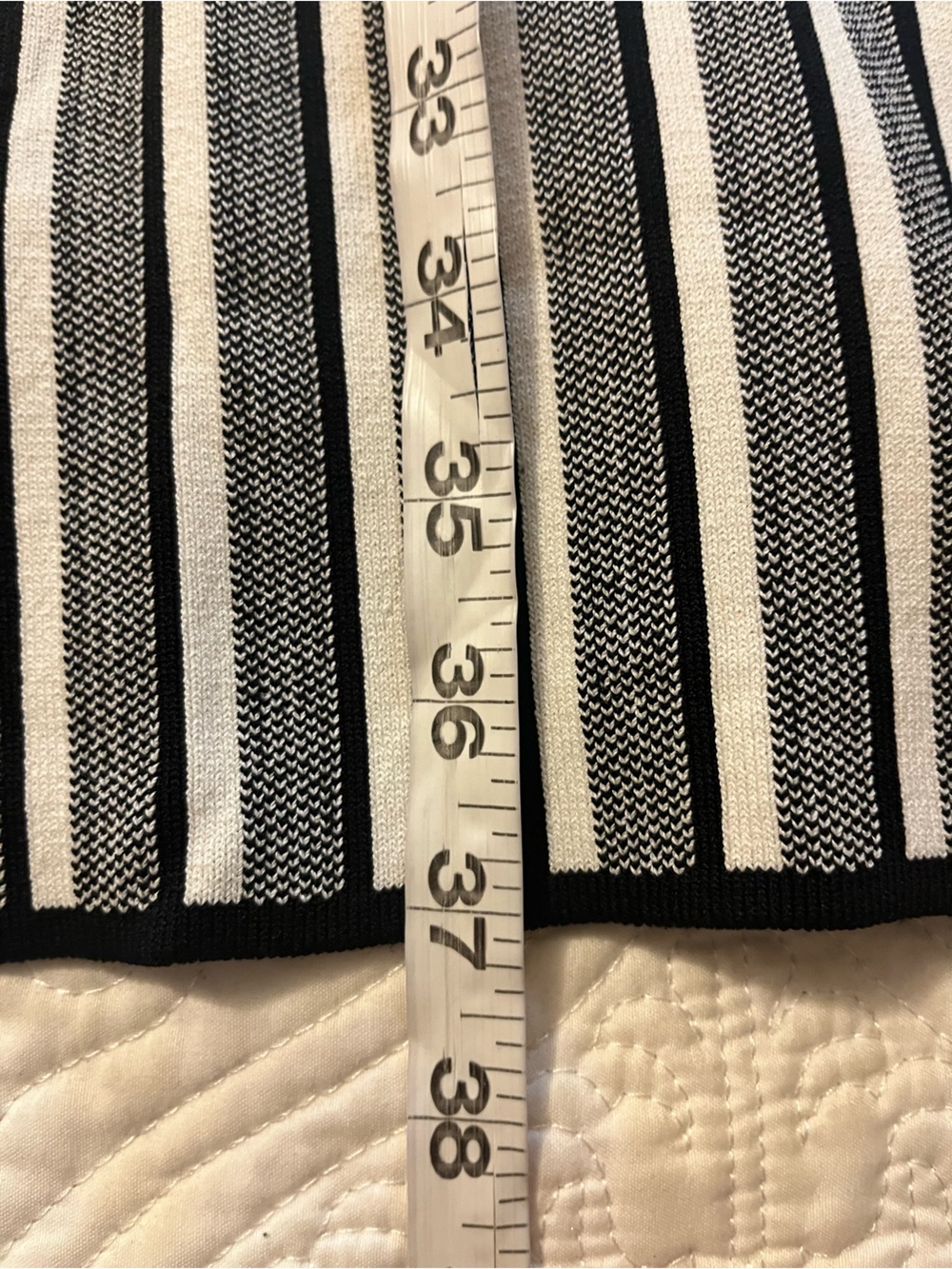 Ashley Graham Black and White Geometric Knit Sweater Dress, 1X - Picture 7 of 8